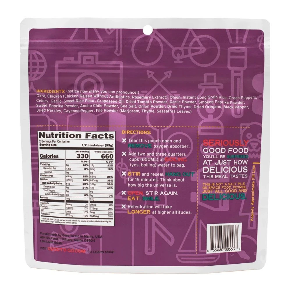 Good To-Go Chicken Gumbo Dehydrated Meal 2 Good To-Go Chicken Gumbo Dehydrated Meal - Image 2