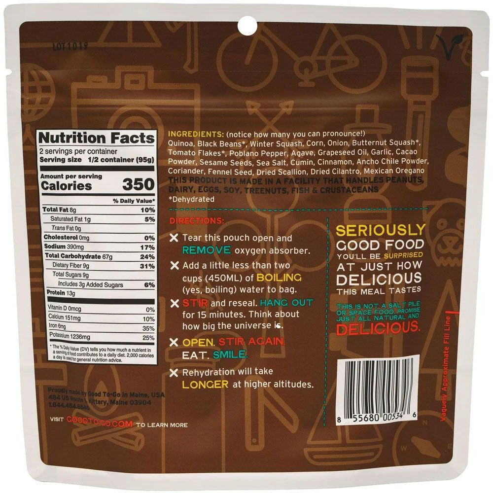 Good To-Go Mexican Quinoa Bowl Dehydrated Meal 2 Good To-Go Mexican Quinoa Bowl Dehydrated Meal - Image 2