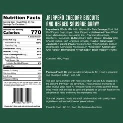 Pinnacle Foods Jalapeno Cheddar Biscuits And Herbed Sausage Gravy Freeze Dried Meal 4 Pinnacle Foods Jalapeno Cheddar Biscuits And Herbed Sausage Gravy Freeze Dried Meal -Adventure Medical Kits Sales pinnacle foods jalapeno cheddar biscuits and herbed sausage gravy freeze dried meal 2